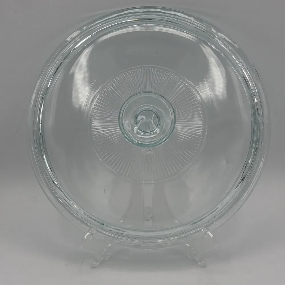 Vintage Pyrex 61C Blue Tinted Clear Glass Replacement Lid 8.75” Round 2.5 Qt